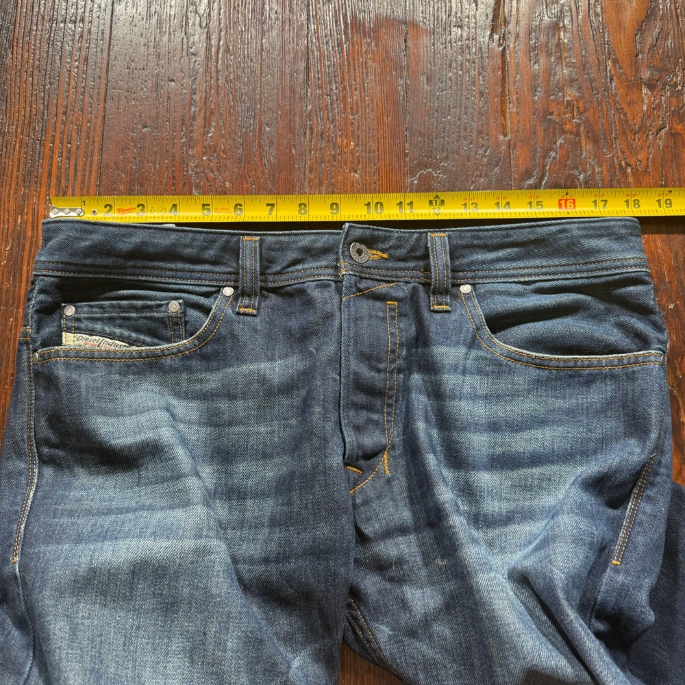Diesel Safado Jeans Mens 32x32 Blue Slim Straight Button Fly Made in USA Faded - Picture 3 of 10